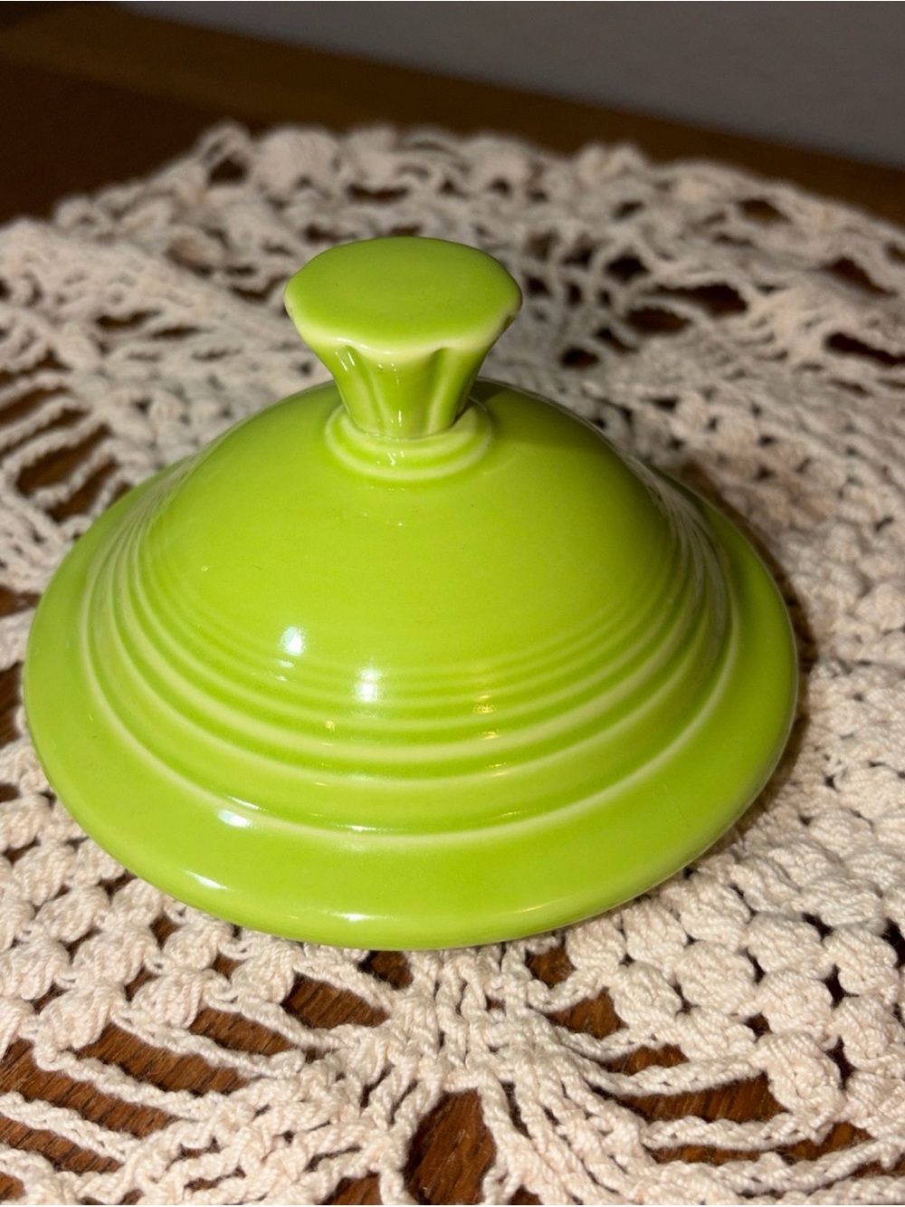 Vintage Homer Laughlin Fiestaware Lemongrass (?) Replacement Small Lid 4”